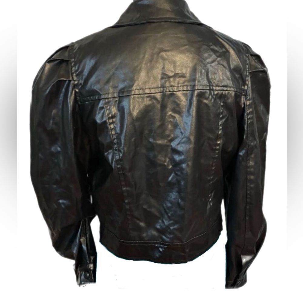 Forever 21 Faux Leather Puffed Sleeves jacket size large. - Picture 3 of 10